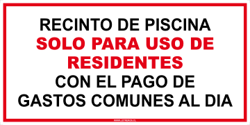 Piscina solo para residentes con pagos a