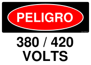 PELIGRO 380 / 420 VOLTS