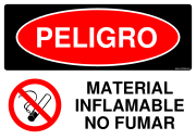 PELIGRO MATERIAL INFLAMABLE NO FUMAR
