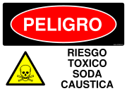 PELIGRO RIESGO TOXICO SODA CAUSTICA