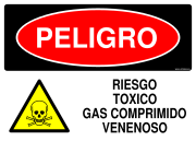 PELIGRO RIESGO TOXICO GAS COMPRIMIDO VENENOSO