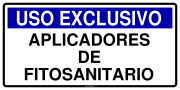 USO EXCLUSIVO APLICADORES DE FITOSANITARIO