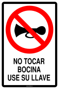 NO TOCAR BOCINA USE SU LLAVE
