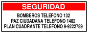 SEGURIDAD BOMBEROS TELEFONO 132 PAZ CIUDADANA TELEFONO 1402 PLAN CUADRANTE TELEFONO 9-9222789