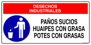 DESECHOS INDUSTRIALES PAÑOS SUCIOS HUAIPES CON GRASA POTES CON GRASAS