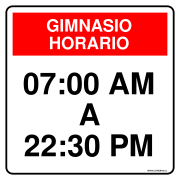 GIMNASIO HORARIO 07:00 AM A 22:30 PM
