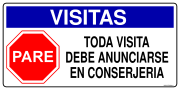 VISITAS TODA VISITA DEBE ANUNCIARSE EN CONSERJERIA