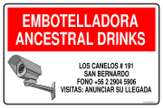 EMBOTELLADORA ANCESTRAL DRINKS LOS CANELOS # 191 SAN BERNARDO FONO +56 2 2904 5906 VISITAS: ANUNCIAR SU LLEGADA