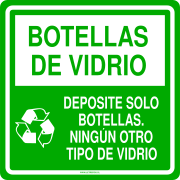 BOTELLAS DE VIDRIO DEPOSITE SOLO BOTELLAS. NINGÚN OTRO TIPO DE VIDRIO