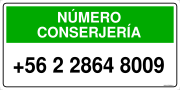 NÚMERO CONSERJERÍA +56 2 2864 8009
