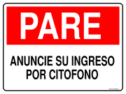 PARE ANUNCIE SU INGRESO POR CITOFONO
