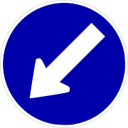 FLECHA BLANCA EN FONDO AZUL PLACA CIRCUL